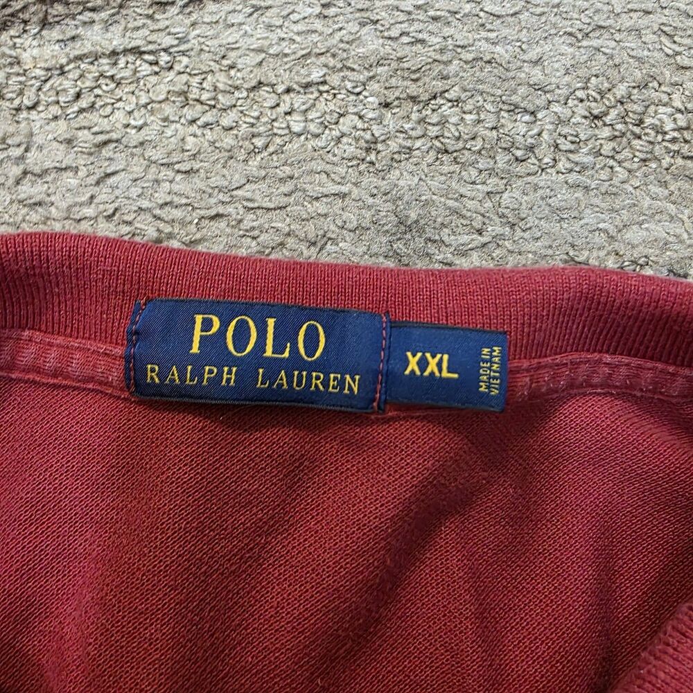 Polo Ralph Lauren Shirt Mens XXL  Red Polo Casual Short Sleeve Pony Logo - Picture 3 of 7